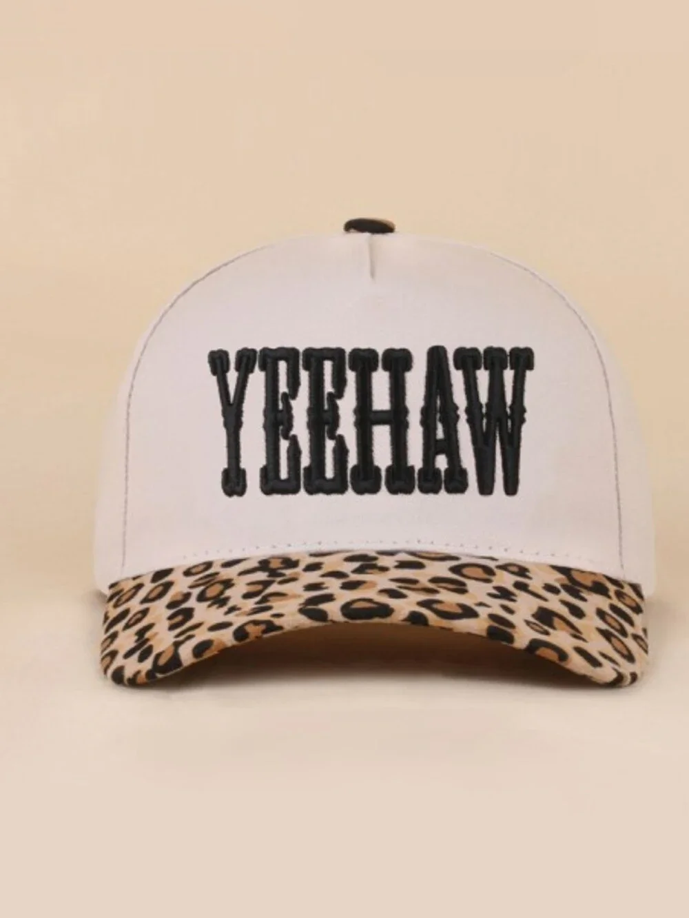 Tan And Leopard Print Yeehaw Trucker Hat NWT